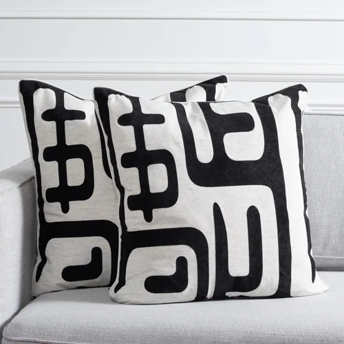 Miniatura 4 de Safavieh Pillow Collection - Almohada decorativa de maíz, 22 pulgadas, color negro, juego de 2