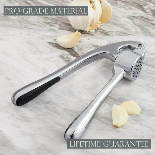 Miniatura 6 de Prensa de ajo premium, picadora de ajo profesional, fácil de apretar y limpiar, a prueba de óxido y apta para lavavajillas, eficiente trituradora