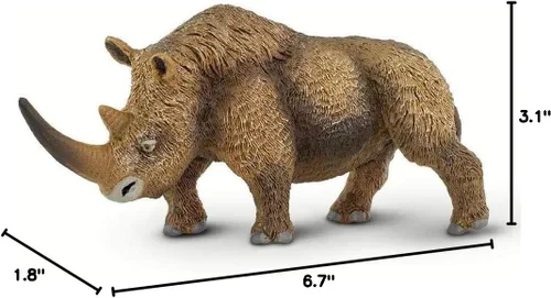 Miniatura 7 de Safari Ltd. Figura de rinoceronte lanudo – Figura detallada de plástico de 6.75 pulgadas – Divertido juguete educativo prehistórico para niños
