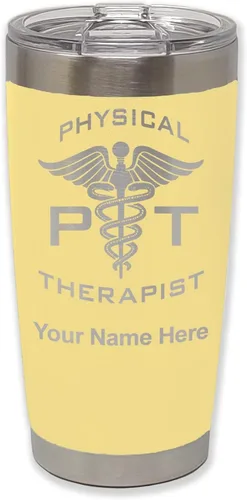 Miniatura 15 de LaserGram PT Physical Therapeut, vaso aislado al vacío de 20 onzas, grabado personalizado incluido (negro)