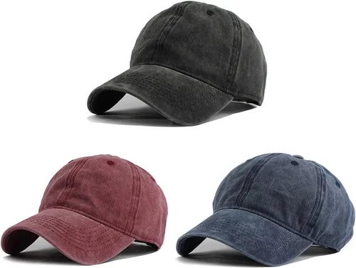 Miniatura 19 de HH HOFNEN Gorra de béisbol de algodón de sarga lavada y desgastada, vintage, ajustable, para hombre y mujer