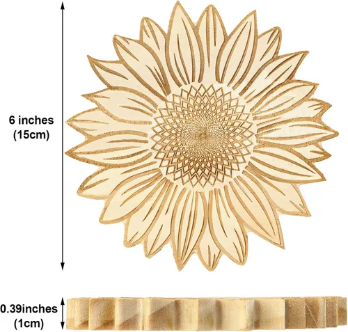 Miniatura 7 de Newtay 2 salvamanteles de madera de girasol para platos calientes de 6 pulgadas, antideslizante, resistente al calor, almohadillas calientes