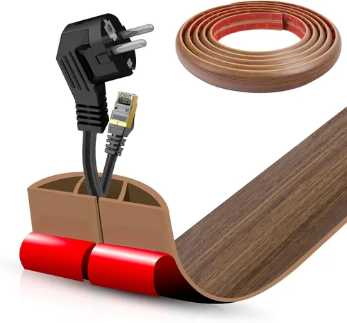 Miniatura 80 de Cubierta autoadhesiva para cables de suelo, gestión de cables de 3.3 pies, protector de tira de extensión para cables, evita tropiezos de cables