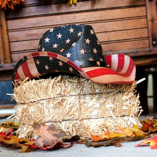 Miniatura 2 de GrinderPUNCH sombrero de vaquero clásico con la bandera americana
