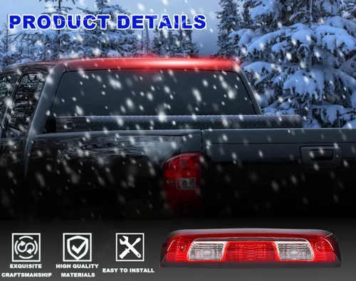 Miniatura 2 de PIT66 Tercera luz de freno trasera de montaje alto compatible con Chevy Silverado 2015-2021/compatible con GMC Sierra 1500 2500 3500 2015-2021 Rojo
