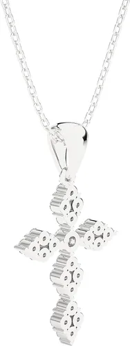 Miniatura 6 de Collar con colgante de cruz de diamante cultivado en laboratorio de 120-12 CT para mujer, cadena de plata de ley 925 de 16 pulgadas, joyería