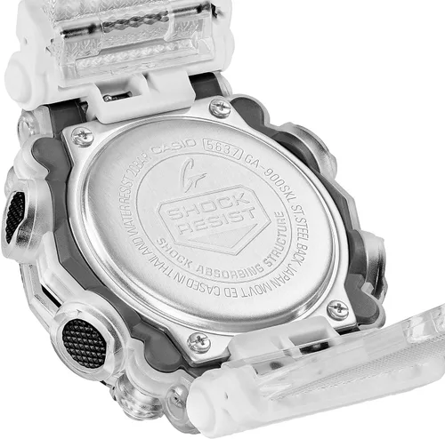 Miniatura 6 de G-Shock GA900SKL-7A Reloj de la serie esqueleto de ondas sonoras color blanco Blanco transparente