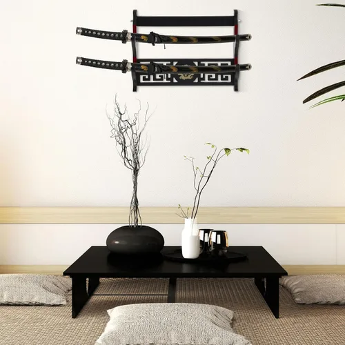 Miniatura 5 de Barydat Soporte de pared Katana para espada samurái, soporte de pared para colgar espada japonesa Wakizashi Hobby Collection Regalos para hombres