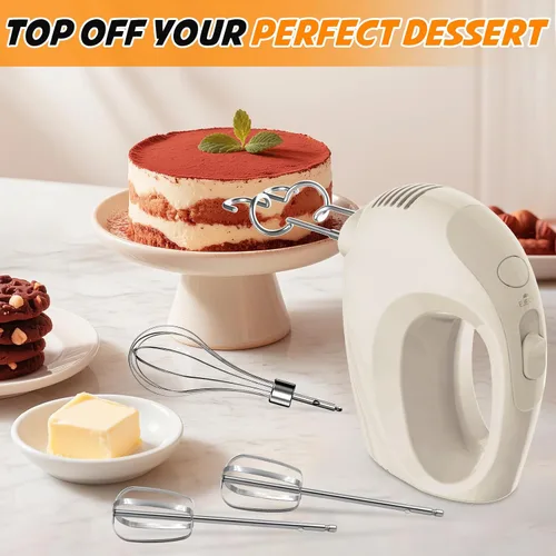 Miniatura 2 de Mezclador de mano eléctrico de mano – Mezclador de cocina portátil de 7 velocidades eléctrico con 5 accesorios de acero inoxidable, batidor