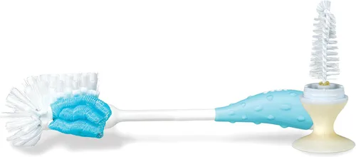Miniatura 5 de Nuby Cepillo 2 en 1 para biberón con soporte, cerdas de nailon suave, apto para lavavajillas, herramienta de limpieza de biberones y pezones
