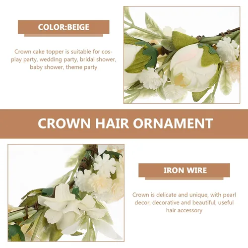 Miniatura 3 de FOMIYES Flower Headband Simulated Rose Flowers Elegant Hair Accessories for Weddings Parties and Photography for Brides and Bridesmaids