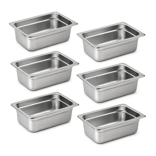 Miniatura 14 de Aplancee Sartenes de 1/2 hotel de 4 pulgadas de profundidad de acero inoxidable para alimentos, antiatascos, juego de 6 sartenes de mesa de vapor