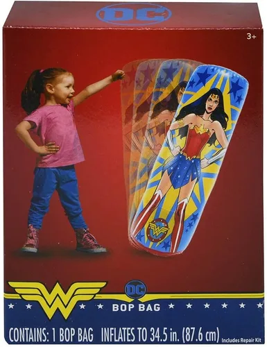 Wonder Woman - Saco de boxeo inflable independiente para niños para interiores y exteriores, juguete de ejercicio, duradero, resistente, alivio del