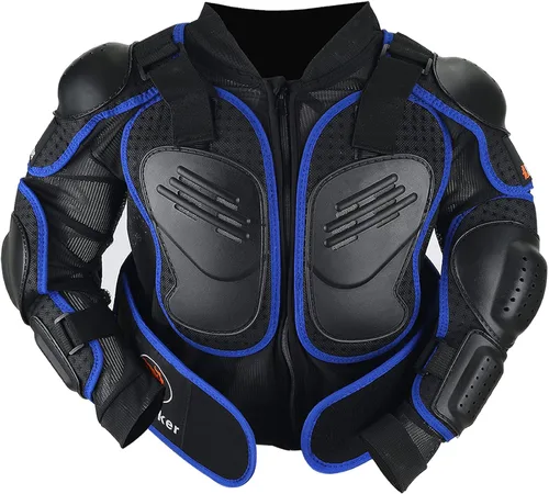 RIDBIKER - Chaleco protector de pecho para niños, equipo de motocross, moto todo terreno, chaqueta de armadura de cuerpo completo para motocicleta,