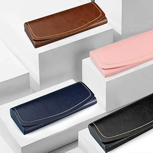 Miniatura 7 de LifeArt Funda rígida para gafas, funda portátil para gafas de sol, funda de piel sintética de moda, ligera