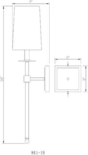 Miniatura 6 de Z-Lite 1 aplique de pared ligero 811-1S-BN, níquel cepillado