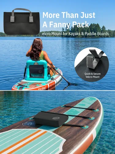 Miniatura 6 de niphean Riñonera impermeable IPX7 con cierre magnético con una sola mano, bolsa seca impermeable duradera, para kayak, remo, crucero en la playa