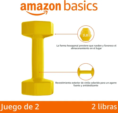 Miniatura 2 de Amazon Basics - Mancuernas con revestimiento de vinilo para mano