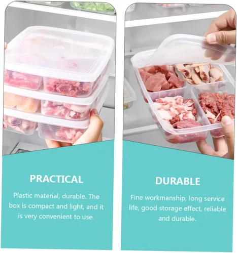 Miniatura 8 de UPKOCH Caja de alimentos de mantenimiento fresco, contenedor de almacenamiento compacto para nevera con tapa para frutas, verduras y carne