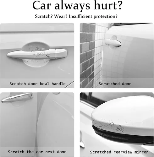 Miniatura 4 de BetterJonny 10 unidades de protectores de arañazos de cristal, pegatinas de manija de strass para protección brillante para calcomanías de auto