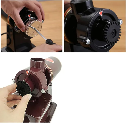 Miniatura 8 de Molinillo eléctrico de grano de café de 180 W con embudo de capacidad de 8.82 oz, molinillo de café y especias, molinillo automático de fresas