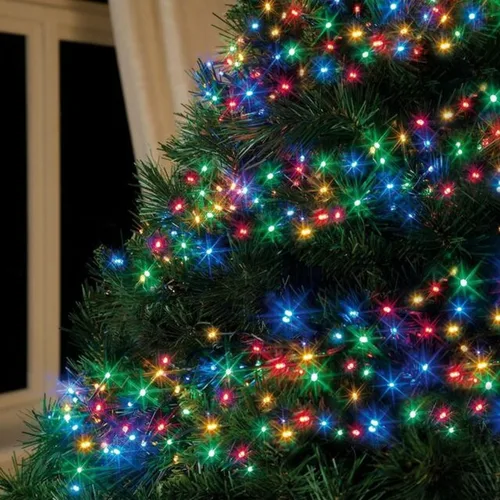 Miniatura 5 de FUNPENY - Cadenas de luces de Navidad multicolores, paquete de 4, total 64 pies, 200 luces LED, tira de luces mini operadas con batería con 8 modos
