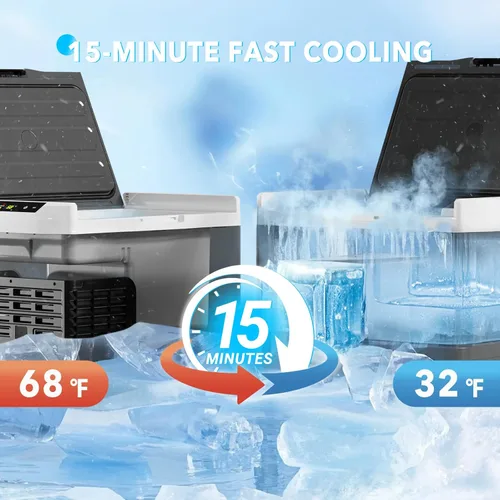 Miniatura 3 de DOGHLY Refrigerador de 12 voltios, enfriador portátil de 42 cuartos de galón de -4 ℉ a 68 ℉, refrigerador de automóvil con compresor de 12 V/24 V CC