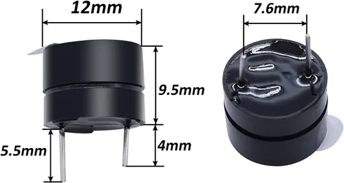 Miniatura 2 de mxuteuk 10 unids DC5V negro mini zumbadores piezoeléctricos activos zumbador electrónico alarma sonda altavoz tono pitido, apto para computadoras
