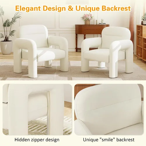 Miniatura 7 de LSSPAID Sillas decorativas, sillones tapizados de tela de línea moderna, cómoda silla de lectura para ocio, sillón individual esponjoso para sala