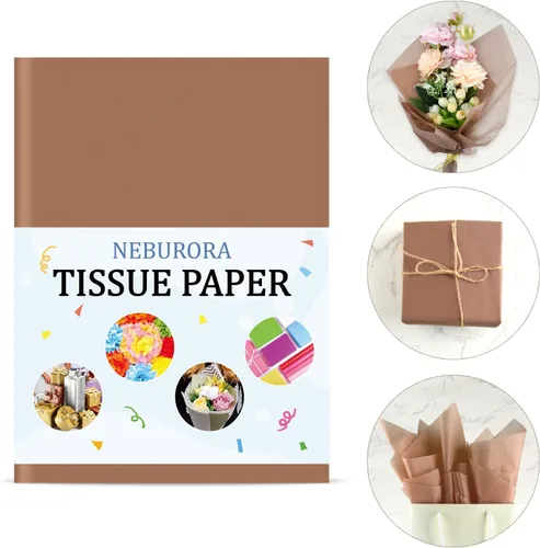 Miniatura 2 de NEBURORA 120 hojas de papel de seda marrón oscuro para envolver, 14 x 20 pulgadas - Papel de envolver marrón a granel para bolsas de regalo