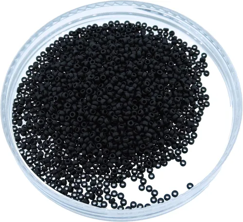 Miniatura 4 de Miyuki Cuentas de semillas redondas tamaño 15/0 0.29 oz negro mate
