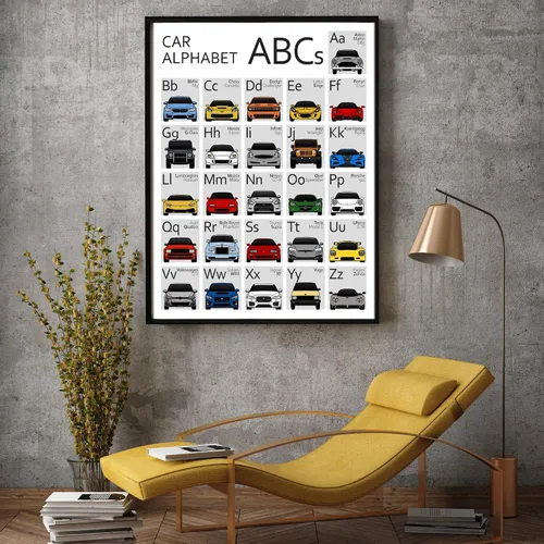 Miniatura 4 de ABC - Póster de automóvil – Impresión hecha a mano de la A a la Z – Impresión satinada de 8 x 10 pulgadas (sin marco) – Regalo para los entusiastas