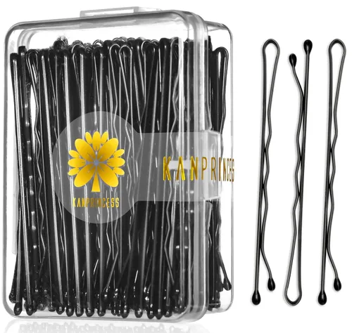 KANPRINCESS 100 horquillas de 2.4 pulgadas, color negro, sin dolor, para todo tipo de cabello, horquillas para mujeres y niñas, horquillas para