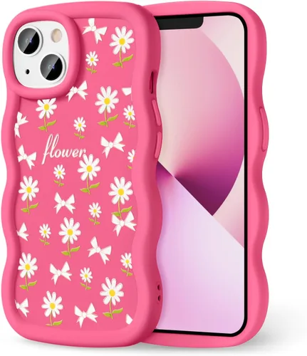 Miniatura 155 de Compatible con iPhone SE/8/7 Funda para Mujeres y Niñas, Marco Ondulado Rizado con Patrón Lindo, Estética Delgada Suave Silicona TPU Parachoques