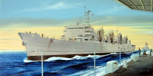 Miniatura 2 de Trumpeter 1/700 USS Sacramento AOE1 Kit de Modelo de Buque de Apoyo de Combate Rápido