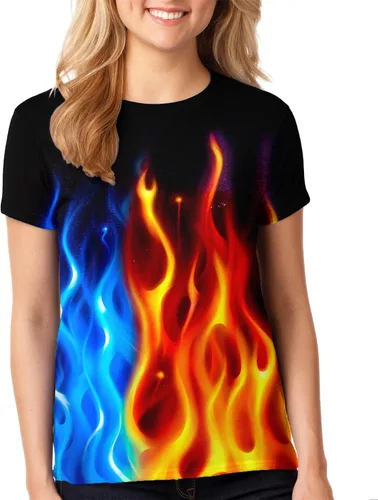 Miniatura 4 de Camisetas unisex con estampado 3D de manga corta y cuello redondo para hombre y mujer