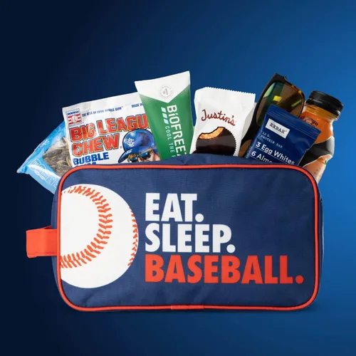 Miniatura 3 de ChalkTalkSPORTS Bolsa de accesorios de béisbol Kit de bolsa de viaje Dopp Eat Sleep Baseball