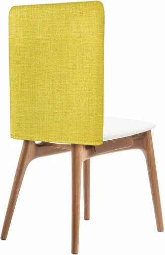 Miniatura 11 de Paquete de 4 fundas de lino beige para sillas de comedor, color liso puro, lavable, extraíble, fundas para sillas de respaldo, funda de respaldo