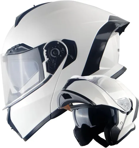 Miniatura 18 de 1Storm Nuevo Casco Modular de Motocicleta con Visera Dual, Protección Solar Completa y Luz Trasera LED Recargable: LED-X90 Flecha Azul