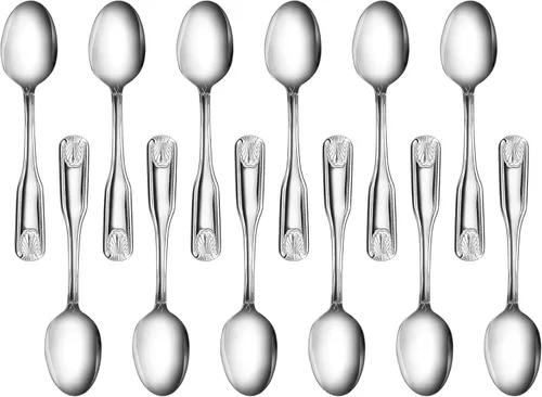 Miniatura 17 de New Star Foodservice 58260 - Cuchara de servir de acero inoxidable 18/0, diseño de concha, 21.3 cm, juego de 12