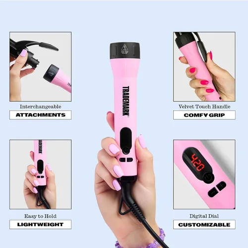 Miniatura 2 de Trademark Beauty Kit de peinado de plancha intercambiable, rizador 3 en 1, rizador de pelo y varita rizadora, herramienta de peinado del cabello