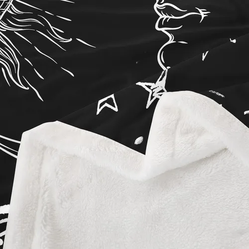 Miniatura 4 de Feelyou Manta de forro polar de sol y luna, estilo bohemio Sherpa para niños, niñas, felpa cósmica celestial mullida para sofá, cama, sofá, 40 x 50