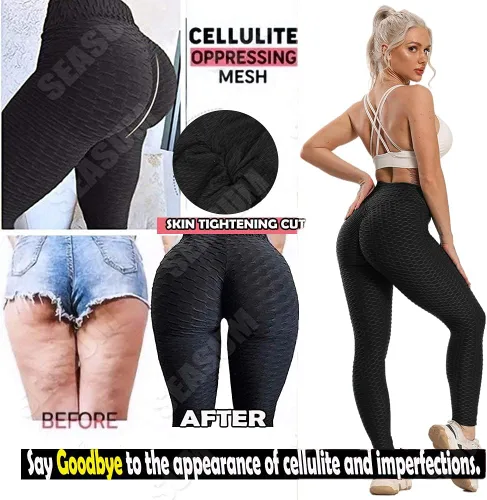 Miniatura 3 de SEASUM - Pantalones de yoga de cintura alta para mujer, con control de abdomen y realce de glúteos, leggings favorecedores para entrenar y correr