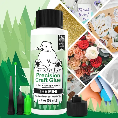 Miniatura 6 de Bearly Art Precision Craft Glue - The Mini - Kit de 2 onzas líquidas con puntas, archivo sin ácidos, adhesivo de sujeción fuerte, ideal