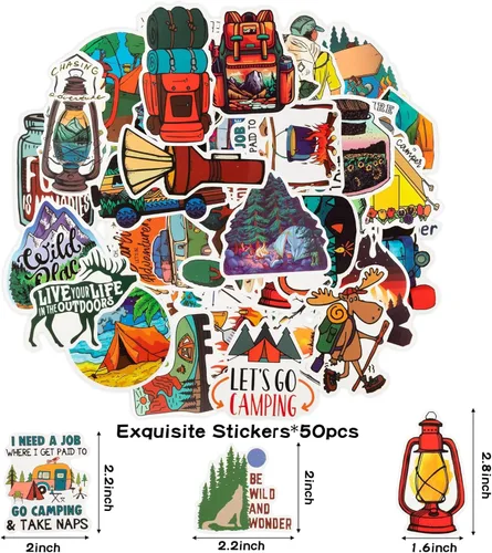 Miniatura 4 de ANGOLIO Kit de recuerdos de fiesta de campamento de verano, 84 piezas, regalos de fiesta de campista, pulseras de silicona, calcomanías, llaveros