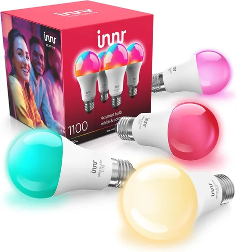 Miniatura 15 de innr - Bombilla inteligente Zigbee A19, funciona con Hue*, Alexa, SmartThings (se requiere hub), luz blanca y de color, bombilla LED E26, bombilla