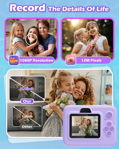 Miniatura 6 de Juguetes de Cámara Instantánea para Niños de 3-12 años, Regalo de Navidad y Cumpleaños para Niñas y Niños - Cámara Digital para Niños con Pantalla