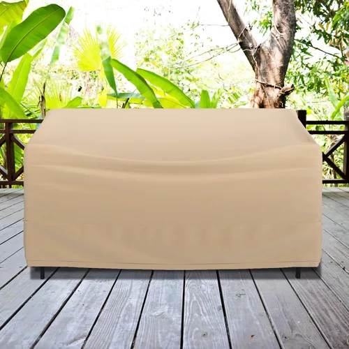 Miniatura 8 de GOFLAME Funda para sofá de patio de 2 plazas, funda resistente para sofá de exteriores, con rejillas de ventilación, asa y hebilla, resistente al