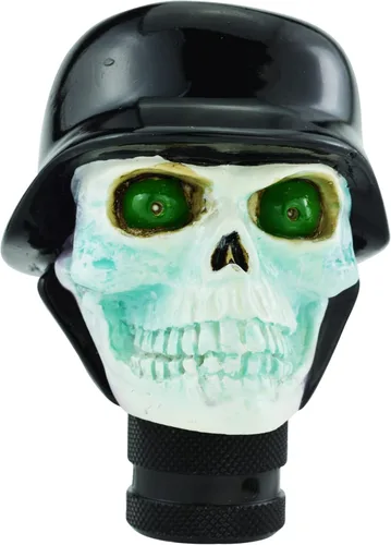 Pomo de palanca de cambios de vehículo de resina con diseño de calavera para la mayoría de vehículos manuales (negro)