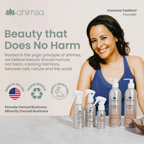 Miniatura 7 de Ahimsa Gentle Daily Shampoo sin parabenos sulfatos, champú orgánico para cabello seco dañado, rizado y tratado con color, aminoácidos de manzana